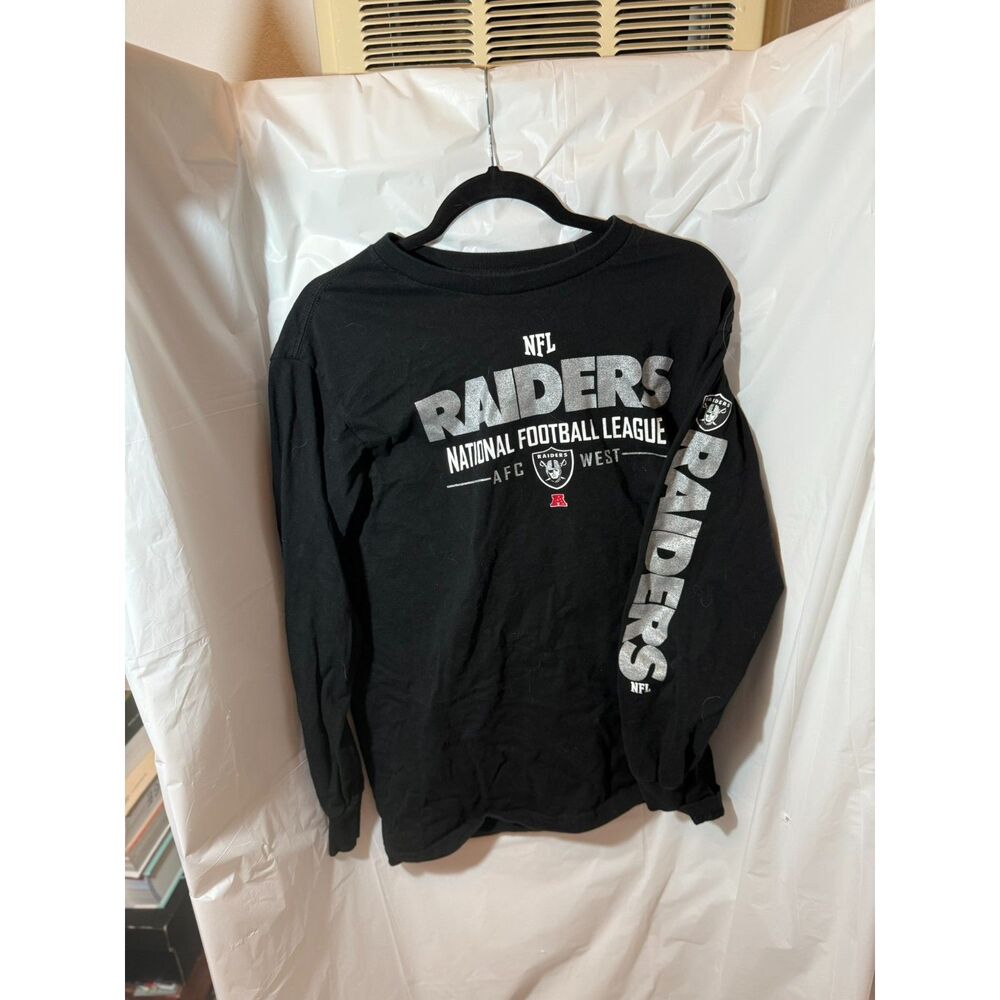 NFL Raiders Long Sleeve Shirt Men’s M Black Team Apparel AFC West